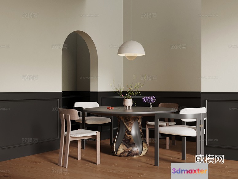 Modern Dining Room 3D Model - 4029 - VRAY Render