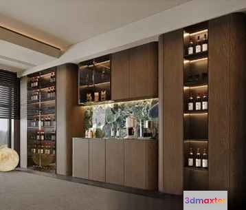 Modern Wine Bar 3D Model - 10449 - CORONA Render