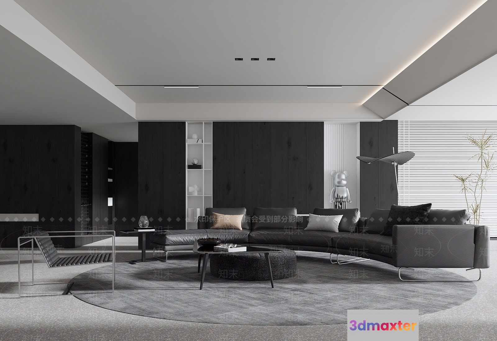 Modern Living Room 3D Model - 12718 - VRAY Render