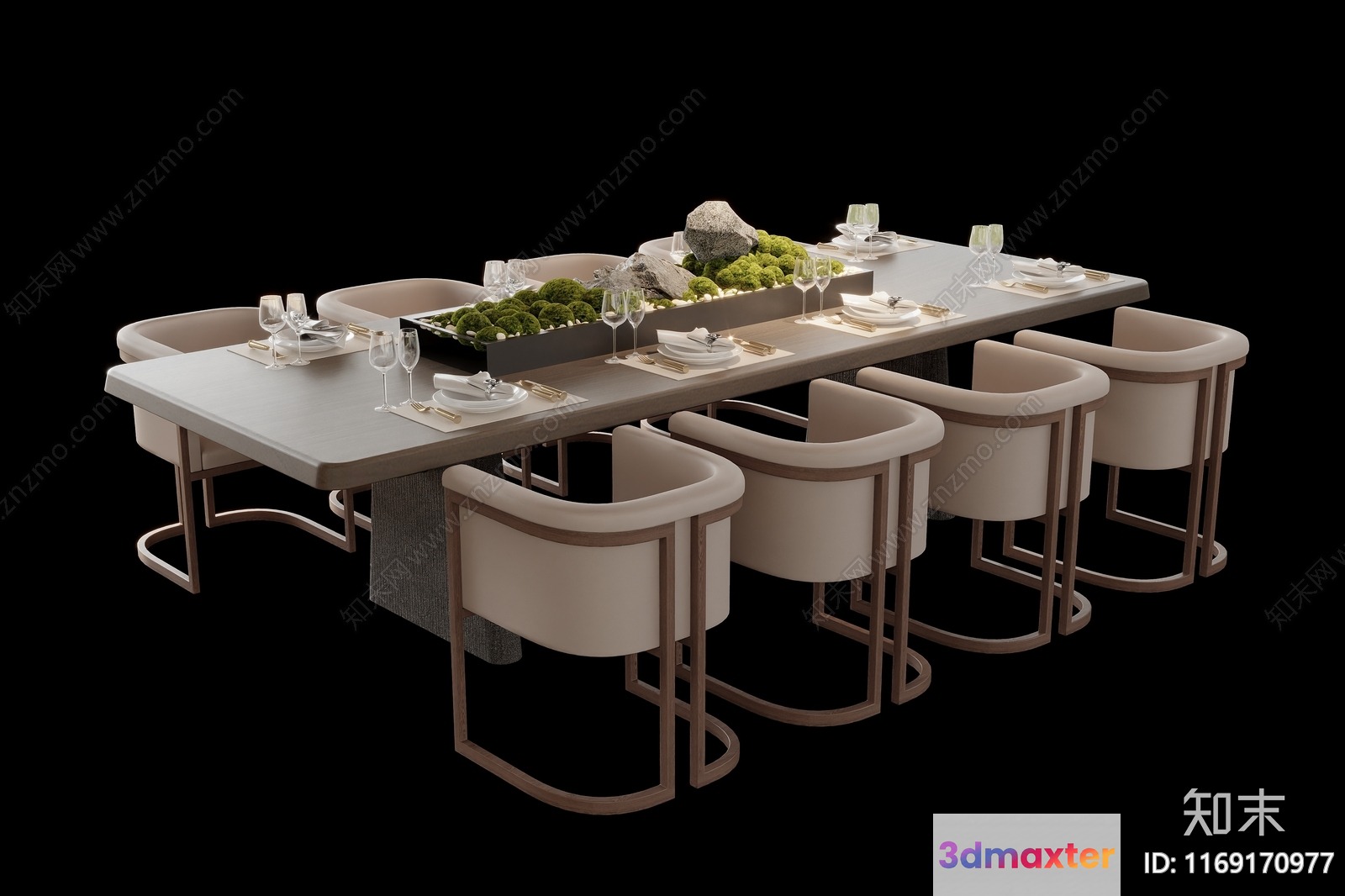 Modern Dining Table 3D Model - 17109 - VRAY Render