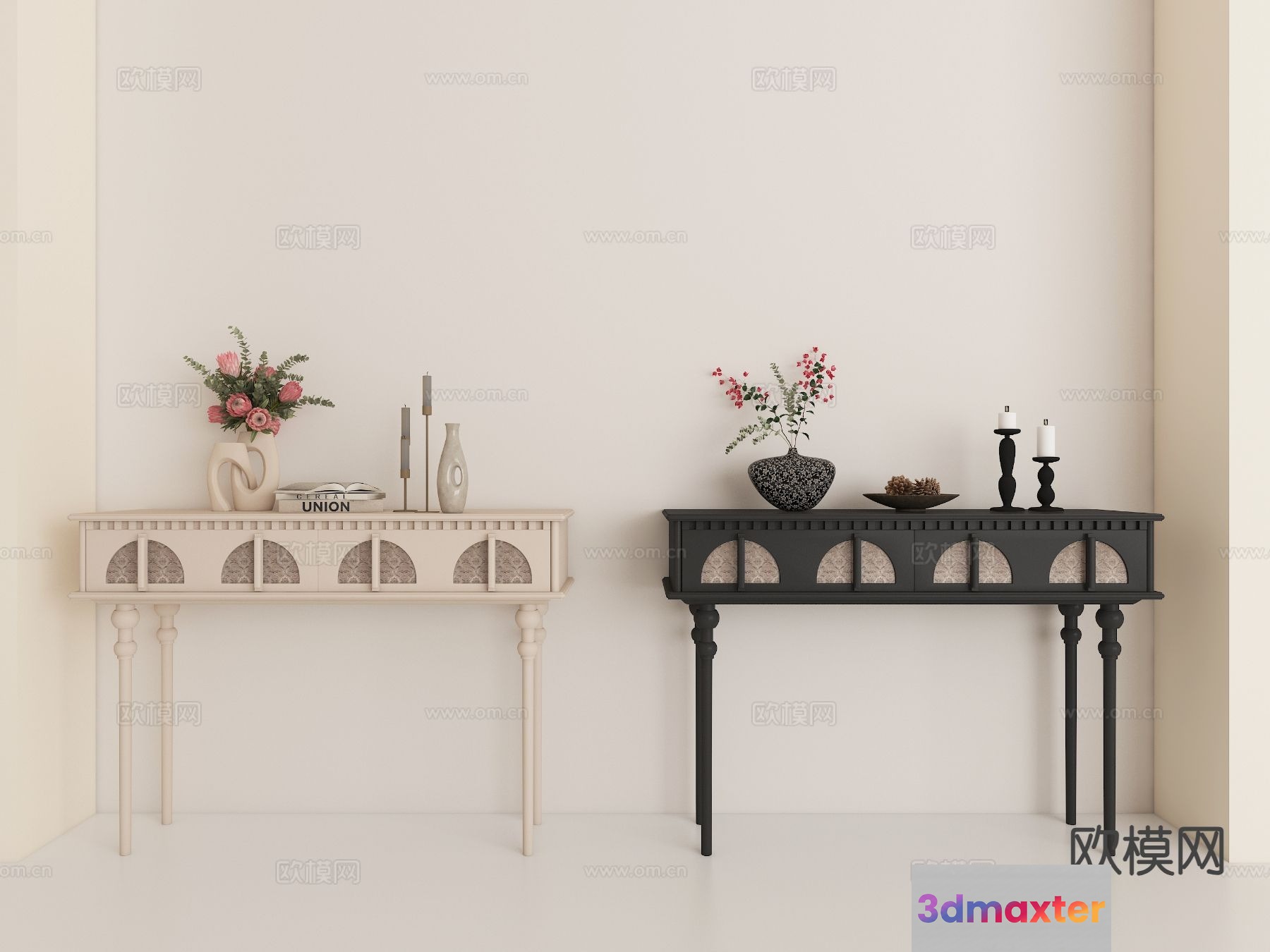 Traditional Console Tables 3D Model - 8332 - VRAY Render