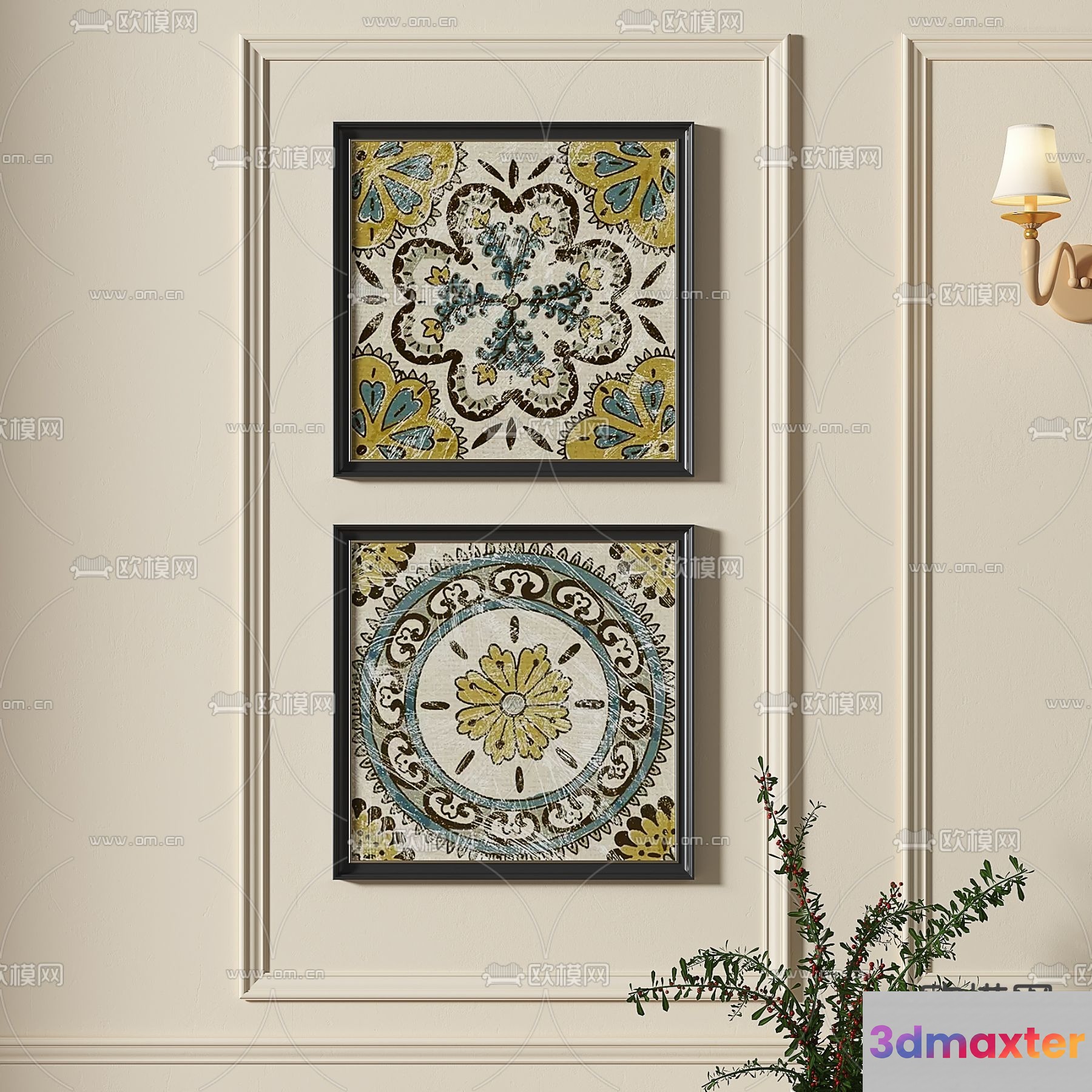 Modern Art Display 3D Model - 5743 - VRAY Render