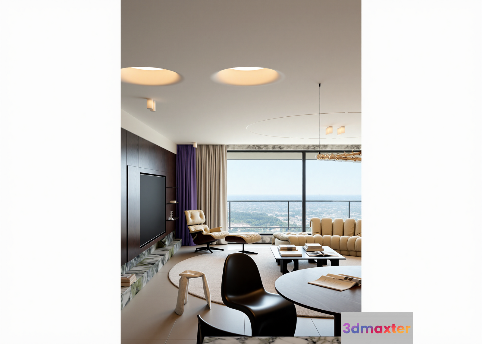 Modern Living Room 3D Model - 18057 - VRAY Render