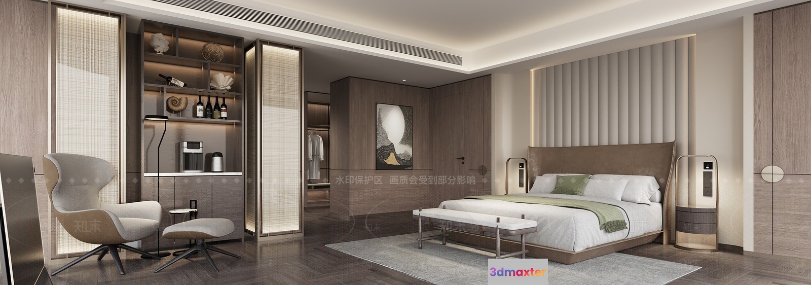 Cozy Bedroom 3D Model - 12278 - VRAY Render