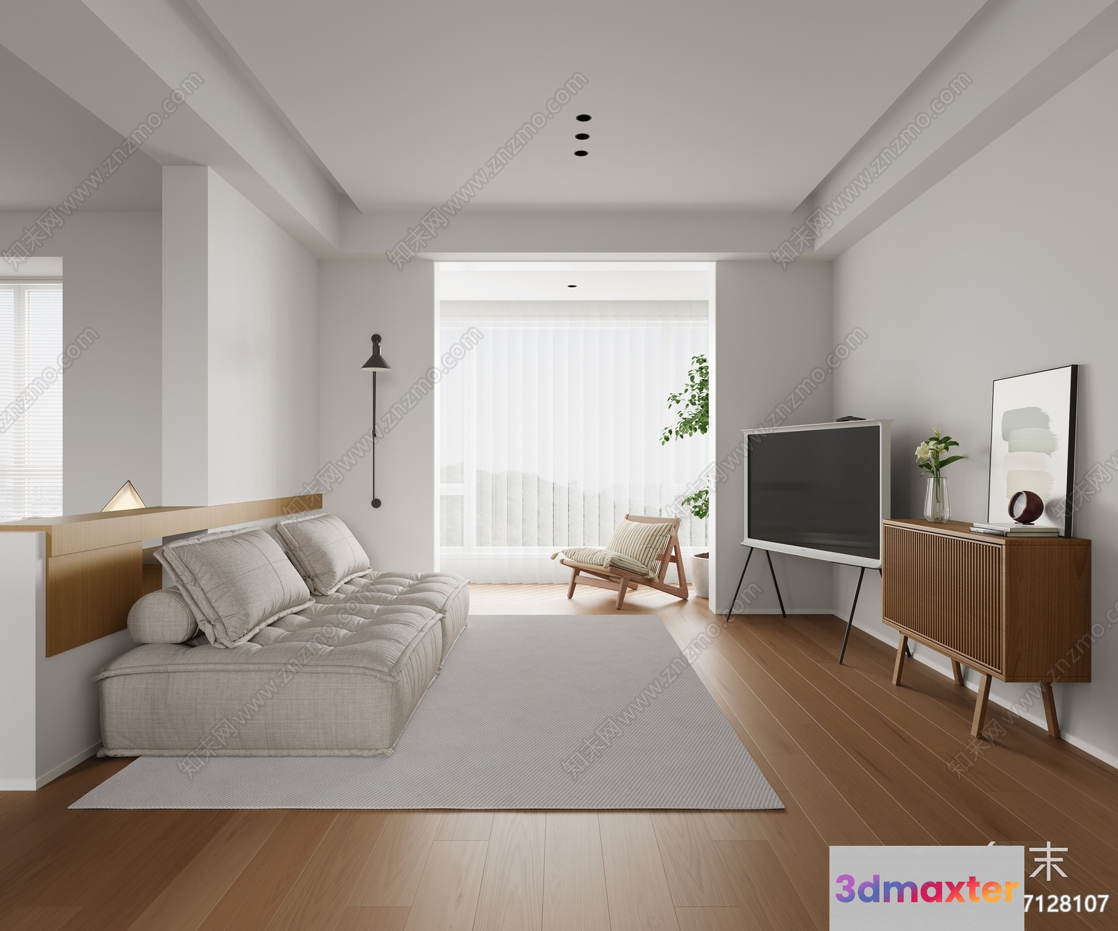 Modern Living Room 3D Model - 17714 - VRAY Render