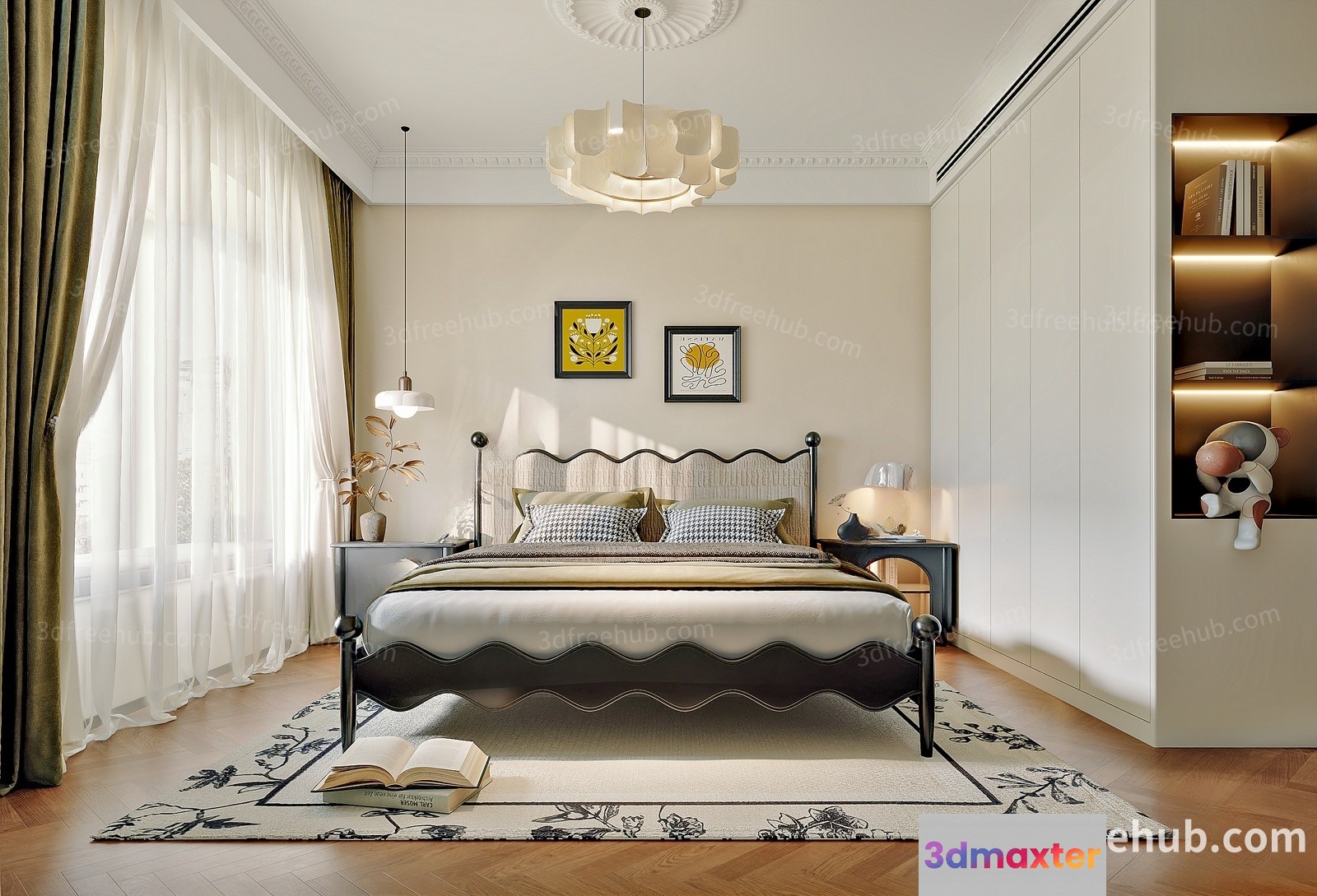 Cozy Bedroom 3D Model - 19156 - VRAY Render
