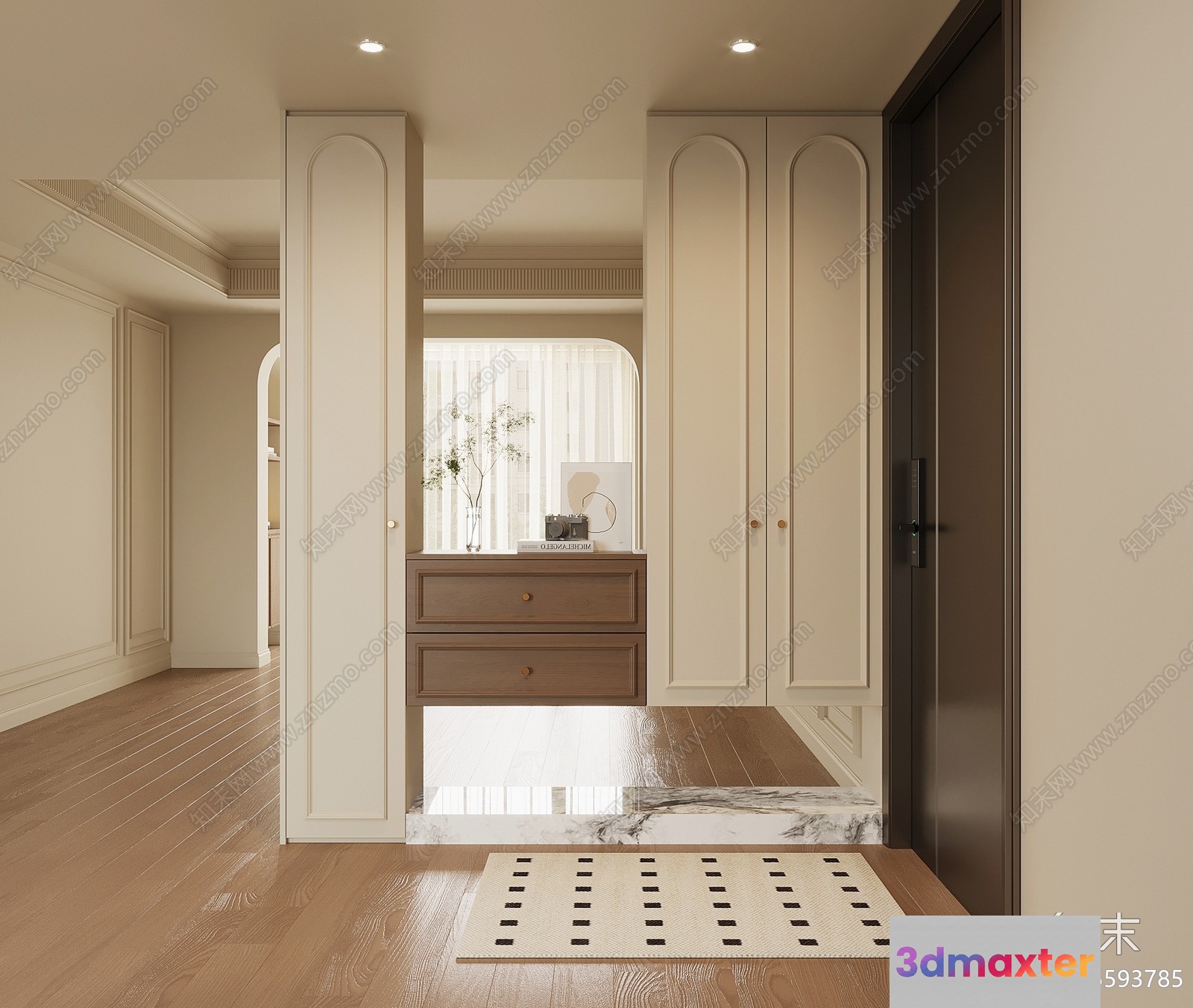 Modern Minimalist Entryway 3D Model - 18181 - VRAY Render
