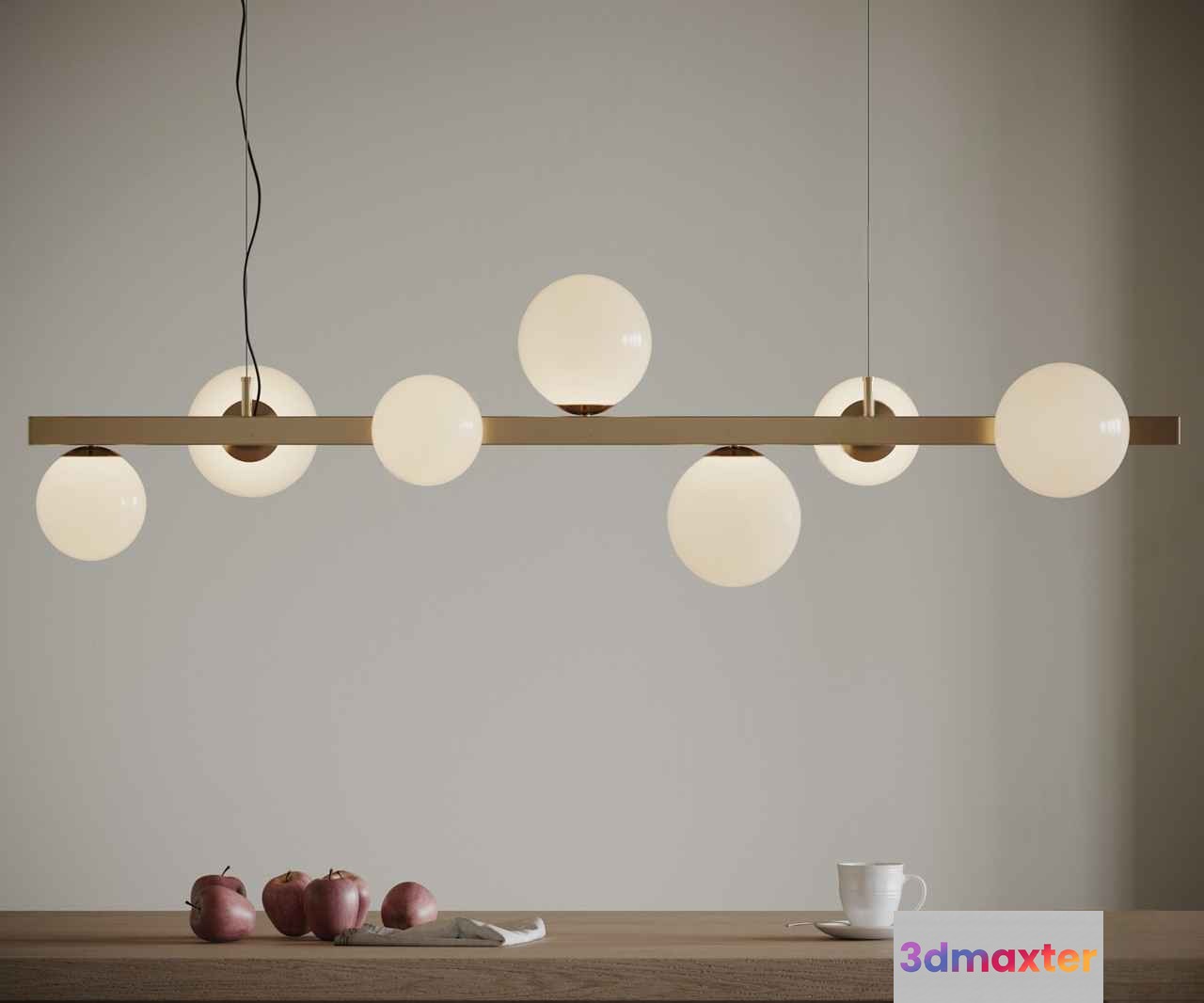 Gold Light Fixture 3D Model - 19009 - VRAY Render