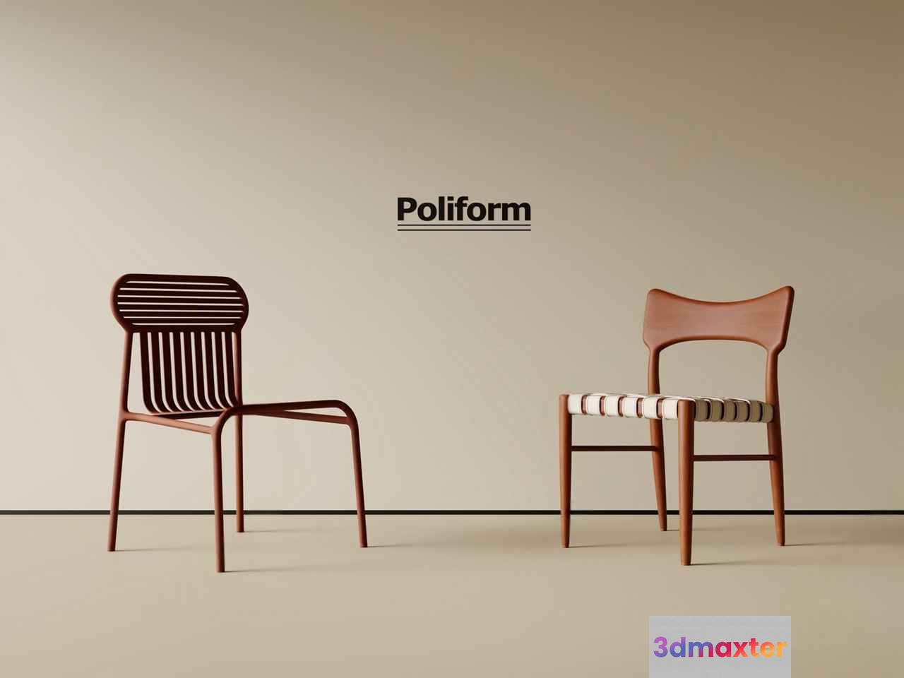 Modern Wood Chair 3D Model - 12313 - CORONA Render