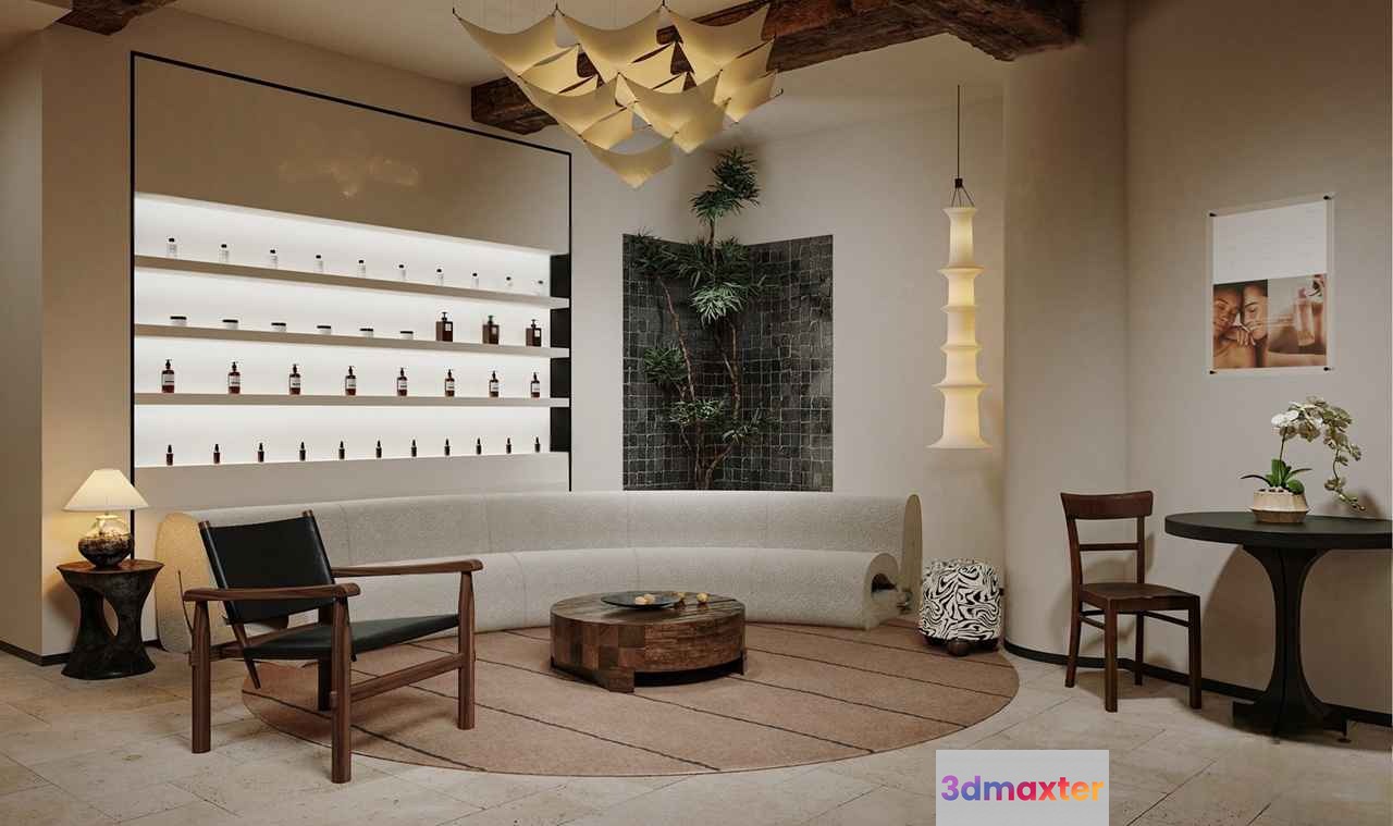 Modern Living Room 3D Model - 13163 - CORONA Render