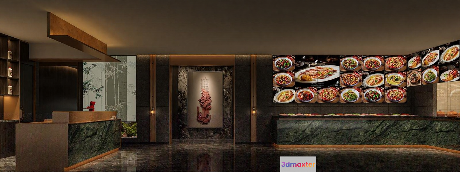 Modern Asian Restaurant 3D Model - 11913 - VRAY Render