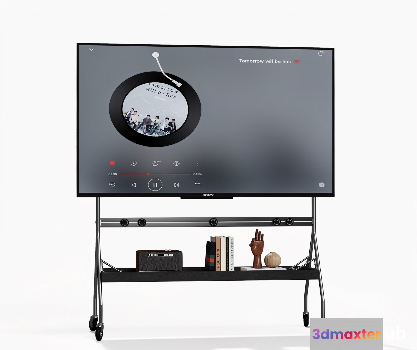 A Large Tv On A Stand 3D Model - 22574 - VRAY Render