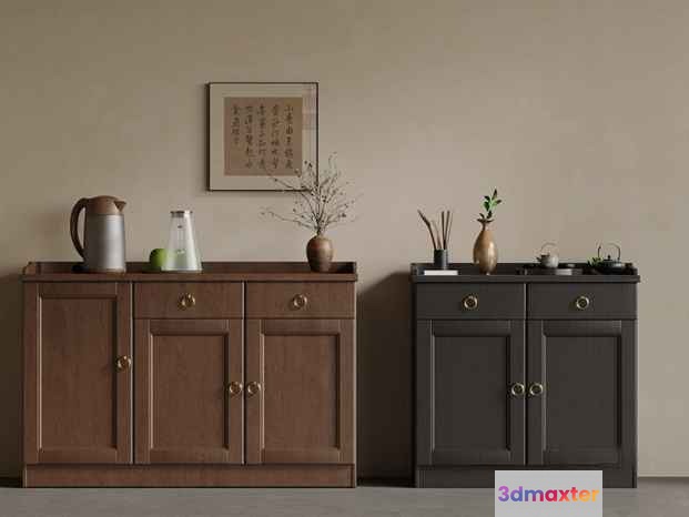 Two Wooden Cabinets 3D Model - 11125 - VRAY Render