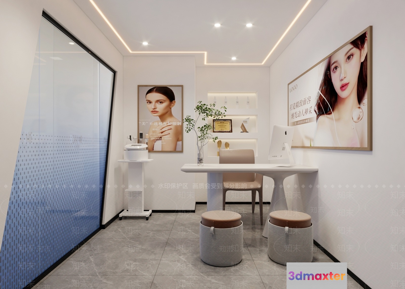 Modern Office Space 3D Model - 14983 - VRAY Render