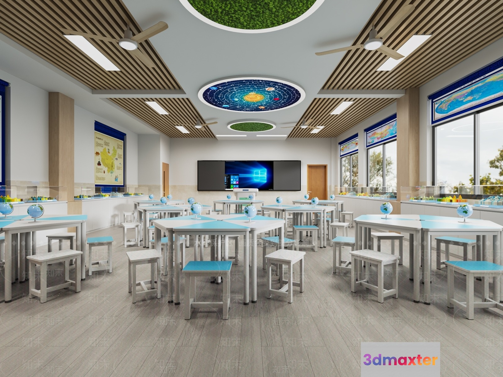 A Modern Classroom 3D Model - 13064 - VRAY Render