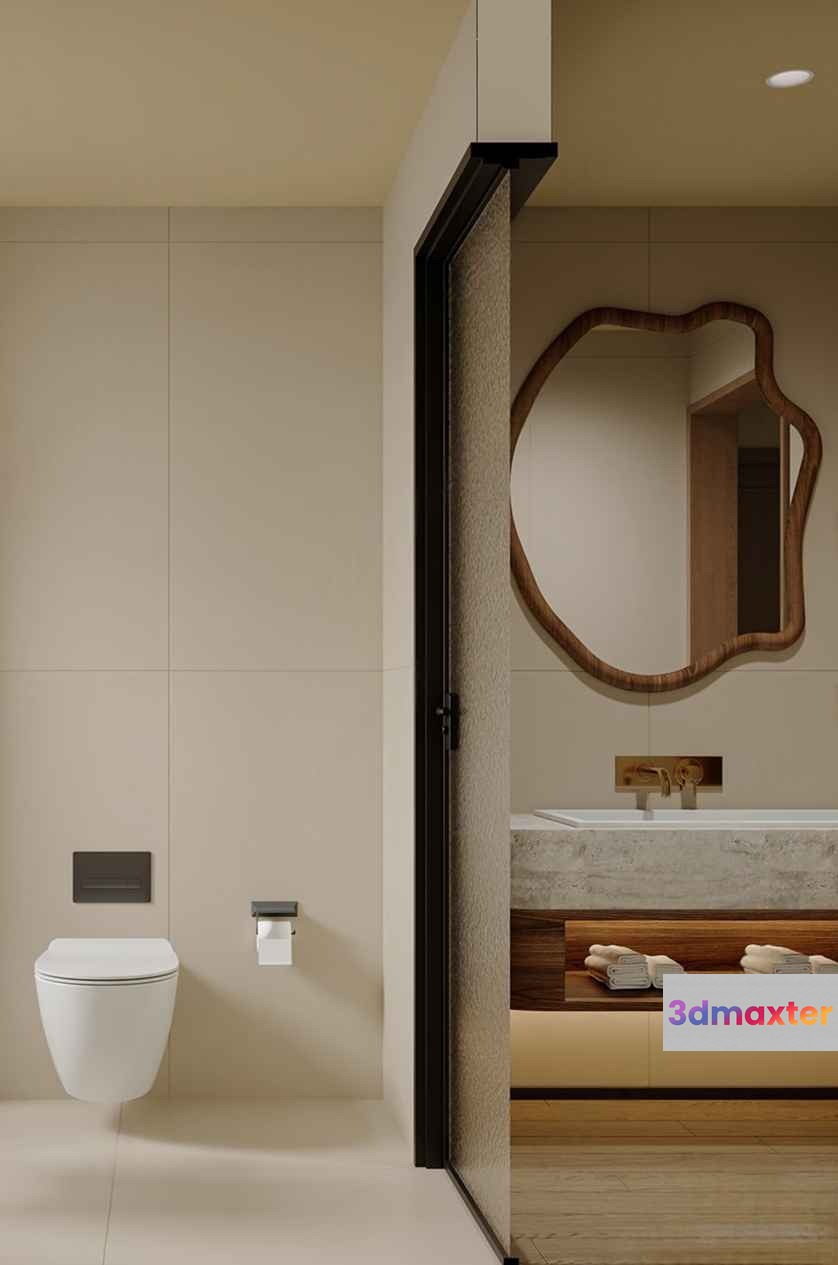 Modern Bathroom Decor 3D Model - 23087 - VRAY Render