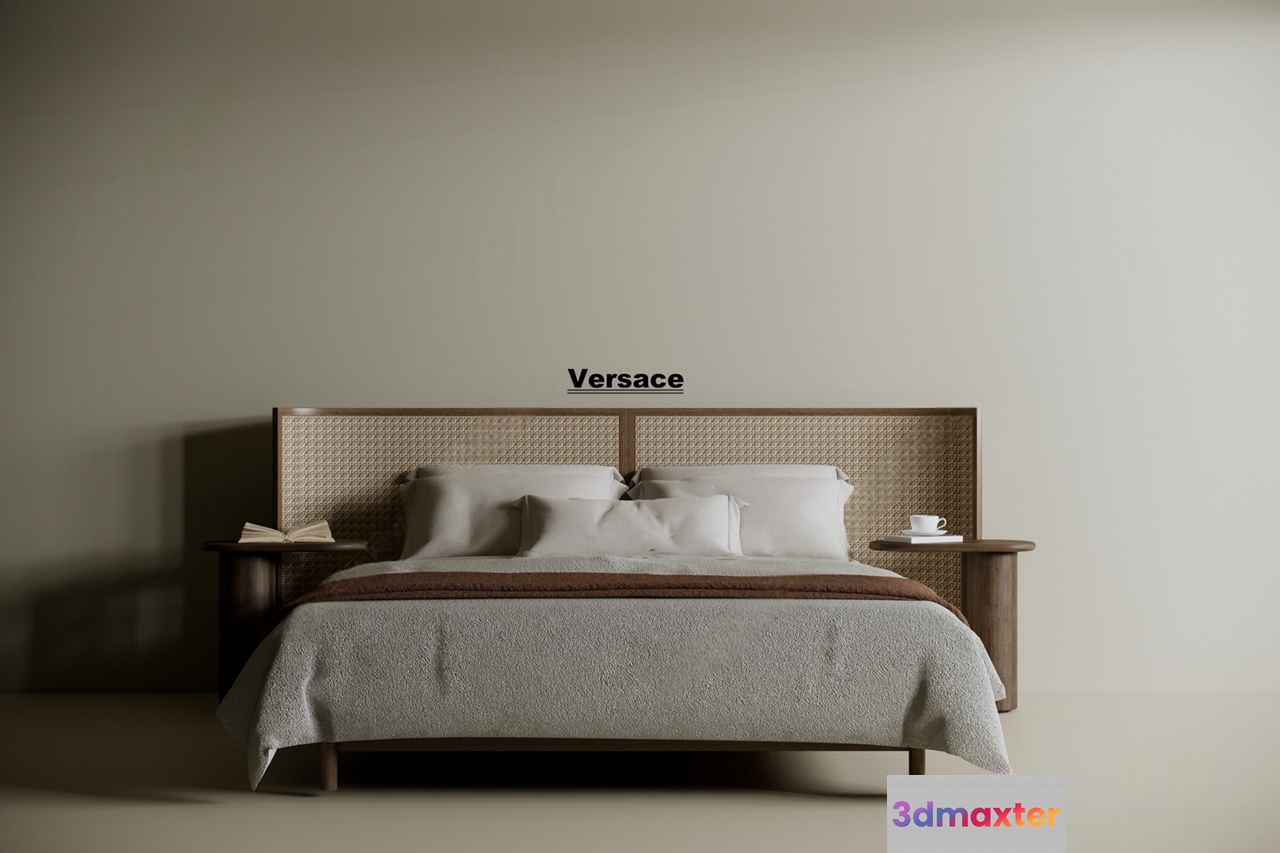 A Bed With A Headboard 3D Model - 12097 - VRAY Render