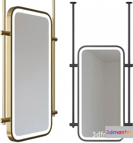 A Mirror With A Gold Frame 3D Model - 20486 - VRAY Render