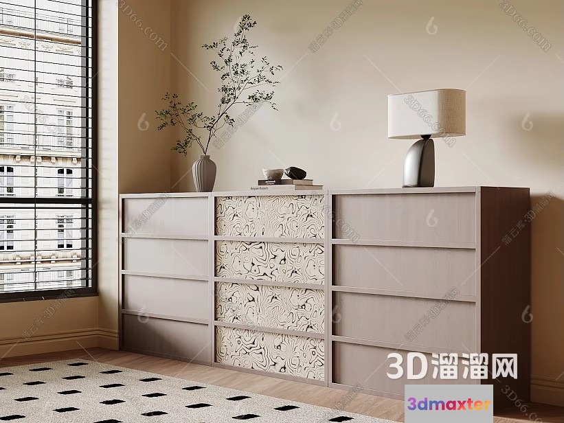 Modern Minimalist Dresser 3D Model - 1378 - VRAY Render