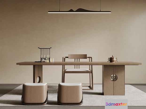 Modern Minimalist Desk 3D Model - 21695 - VRAY Render