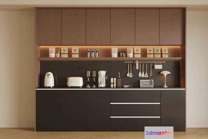 Modern Kitchen Setup 3D Model - 15855 - CORONA Render
