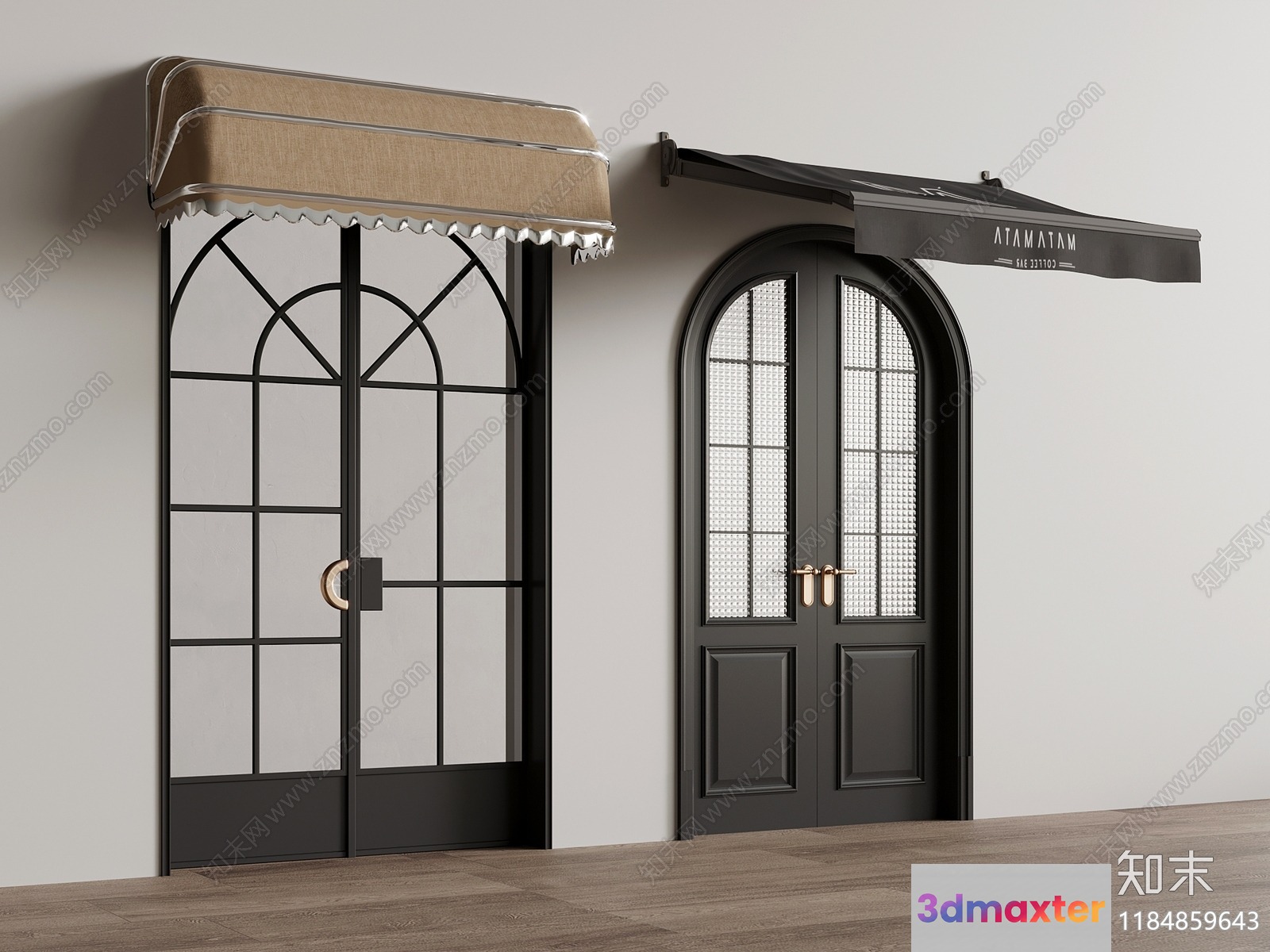 Modern Doorway With Awning 3D Model - 370 - VRAY Render