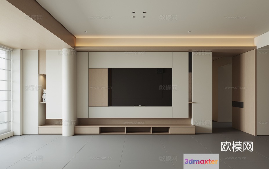 Modern Entertainment Center 3D Model - 2178 - VRAY Render