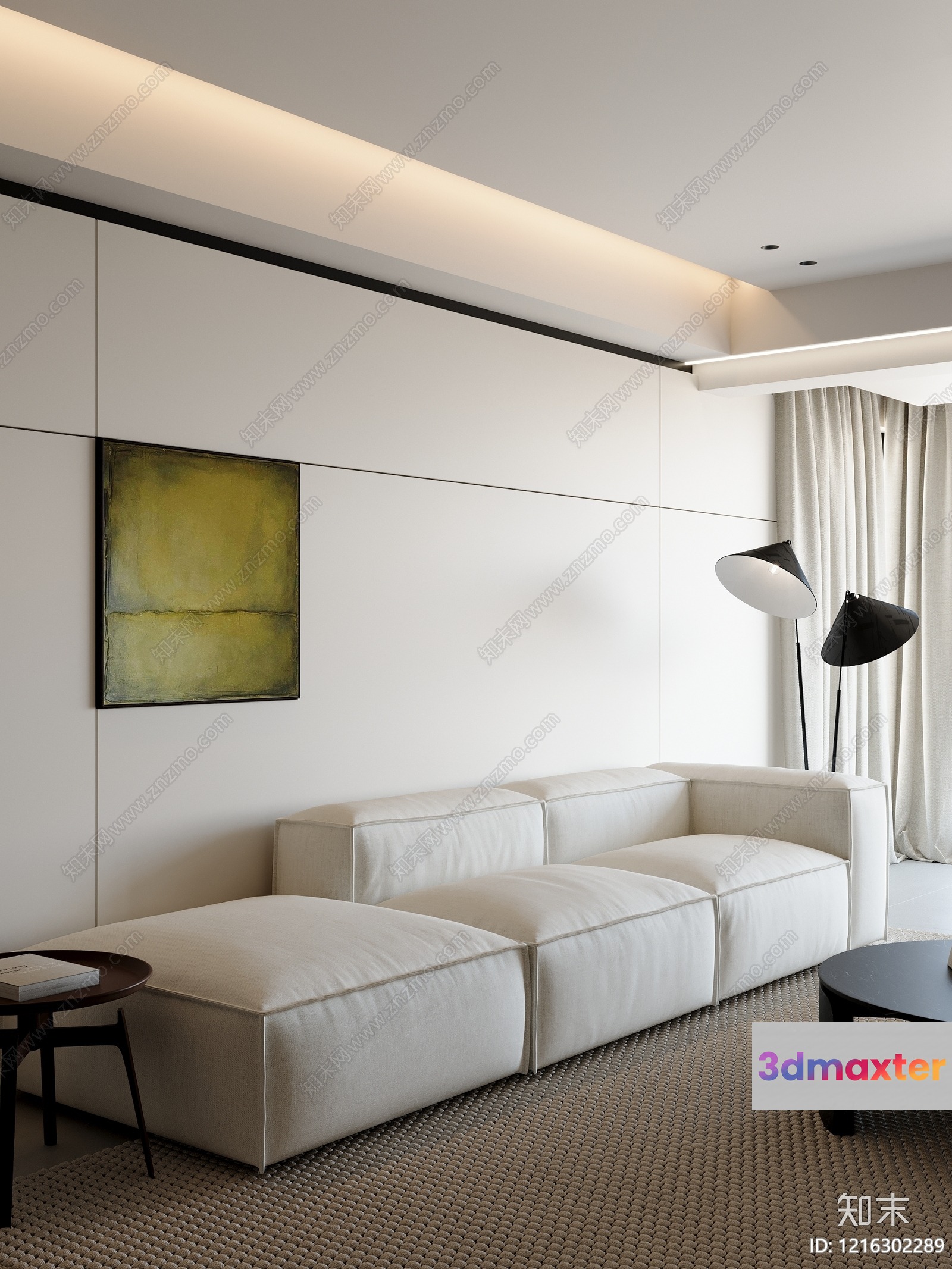 Modern Living Room 3D Model - 15792 - VRAY Render