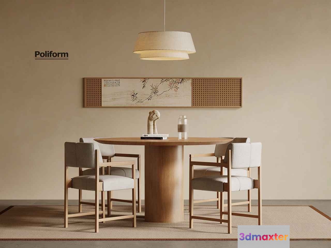 A Modern Dining Room 3D Model - 12500 - VRAY Render