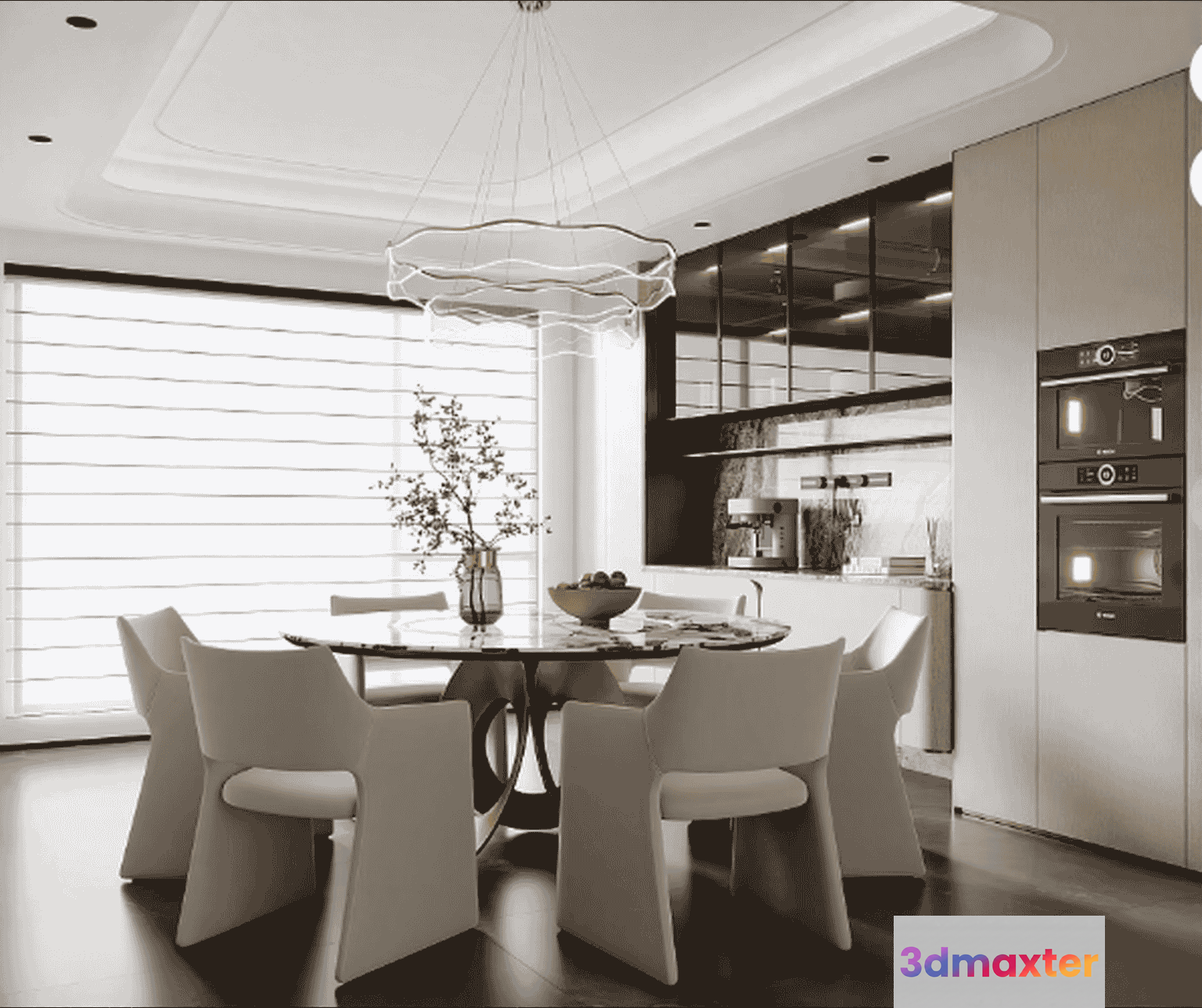 A Modern Kitchen 3D Model - 13601 - VRAY Render