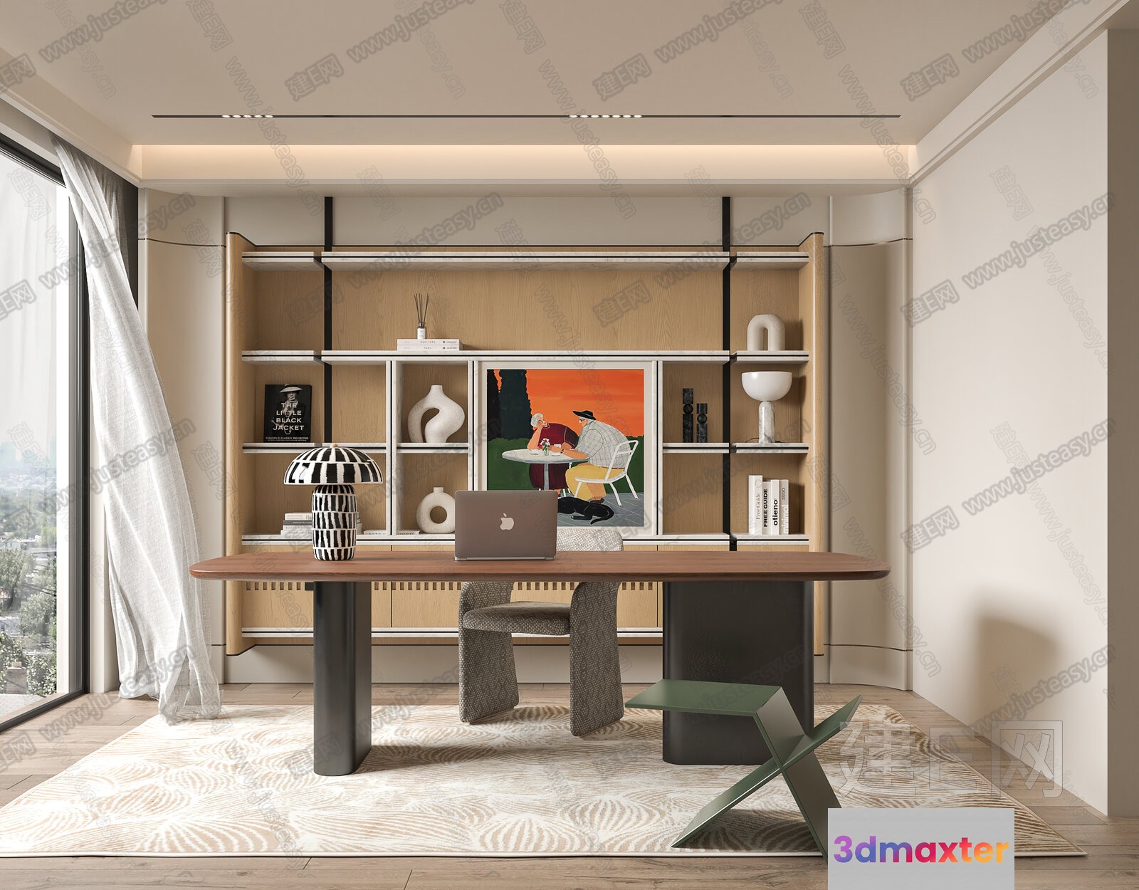 Modern Home Office 3D Model - 9018 - VRAY Render