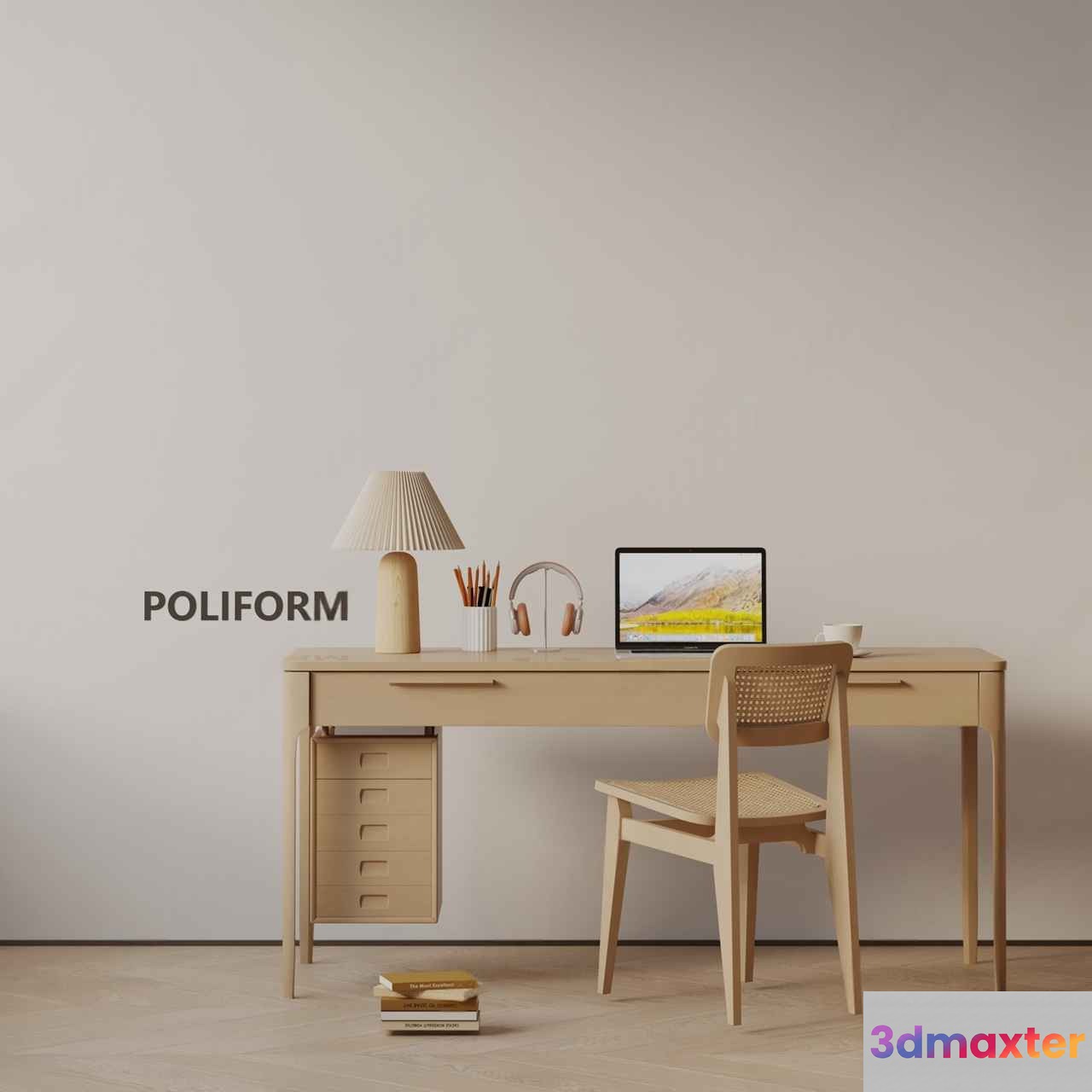 Minimalist Office Space 3D Model - 6533 - VRAY Render