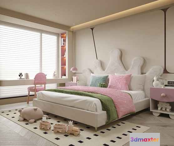 Modern Cozy Bedroom 3D Model - 17938 - VRAY Render