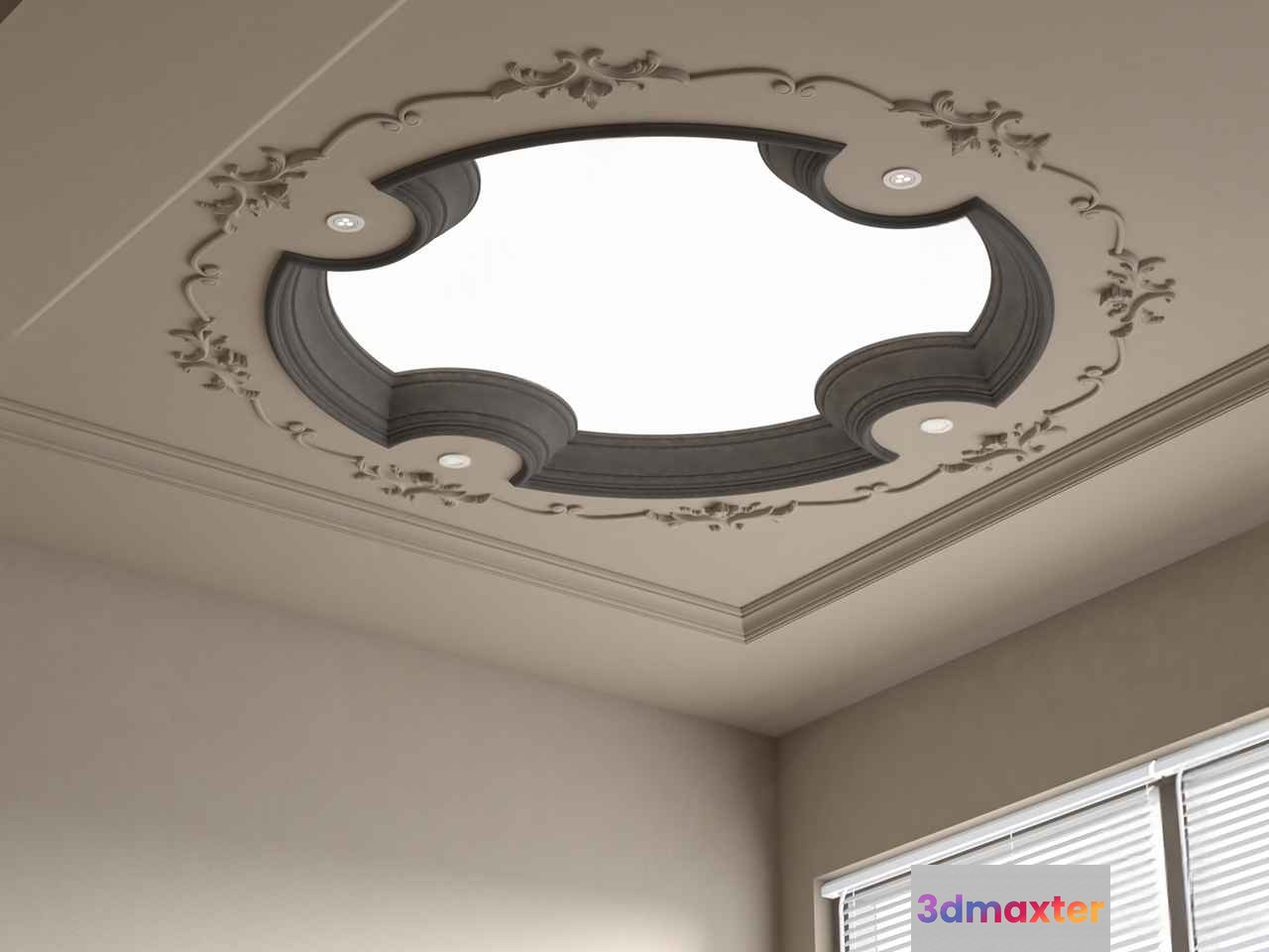 A Ceiling With A Decorative Design 3D Model - 15139 - VRAY Render