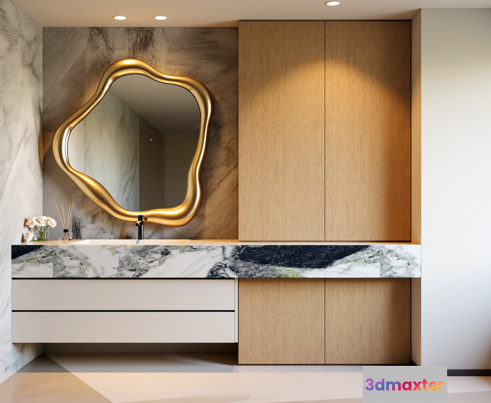 Gold Mirror 3D Model - 22847 - VRAY Render