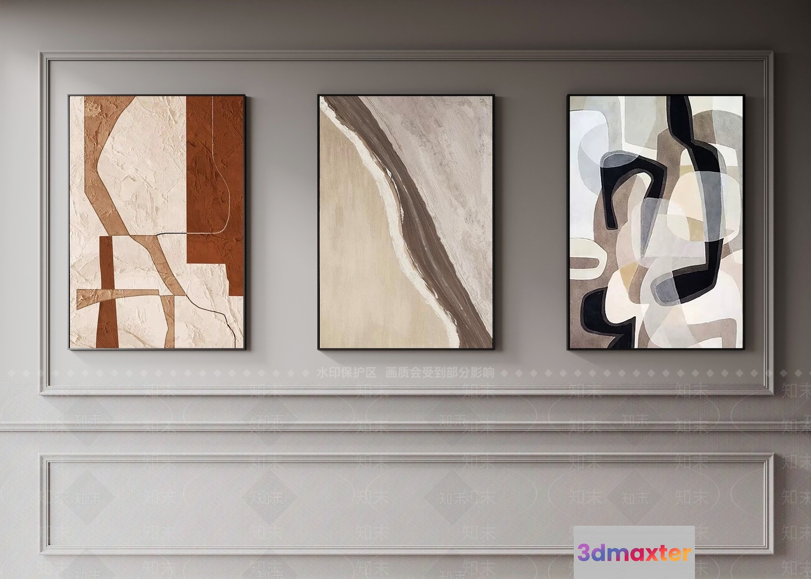 Abstract Art Pieces 3D Model - 14104 - VRAY Render