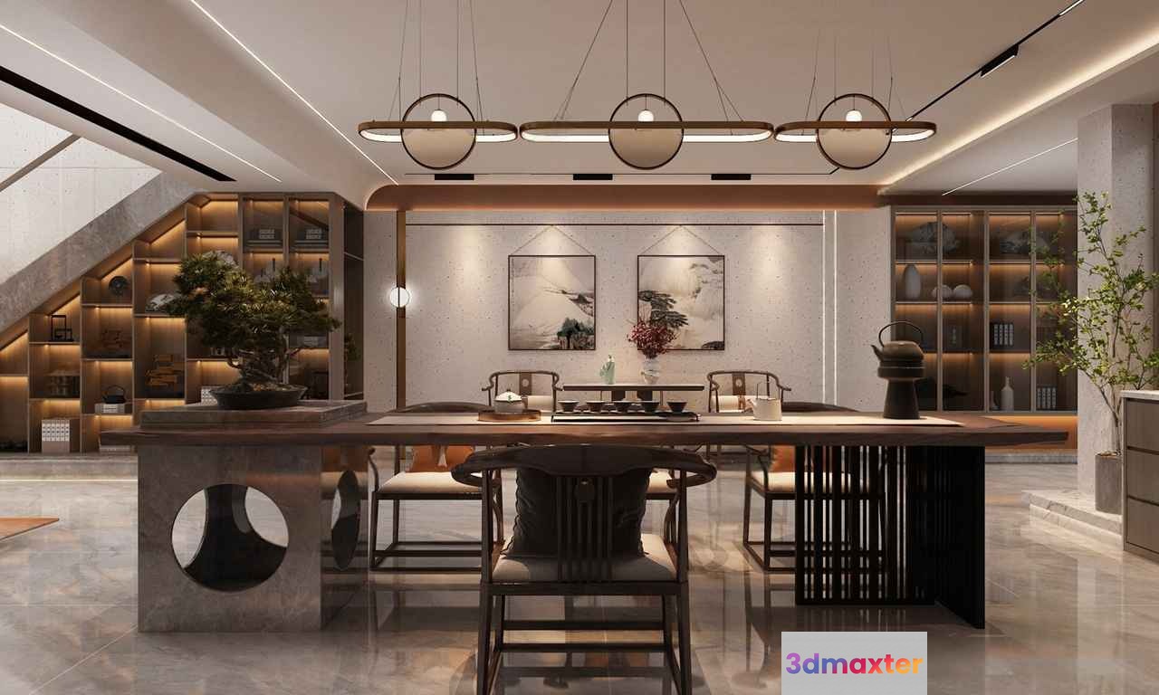 Modern Dining Room 3D Model - 10152 - VRAY Render