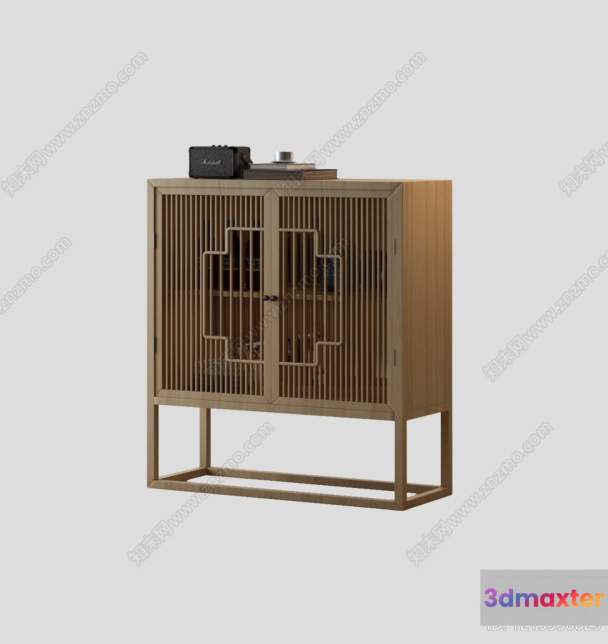 Wooden Cabinet With Slats 3D Model - 11927 - VRAY Render
