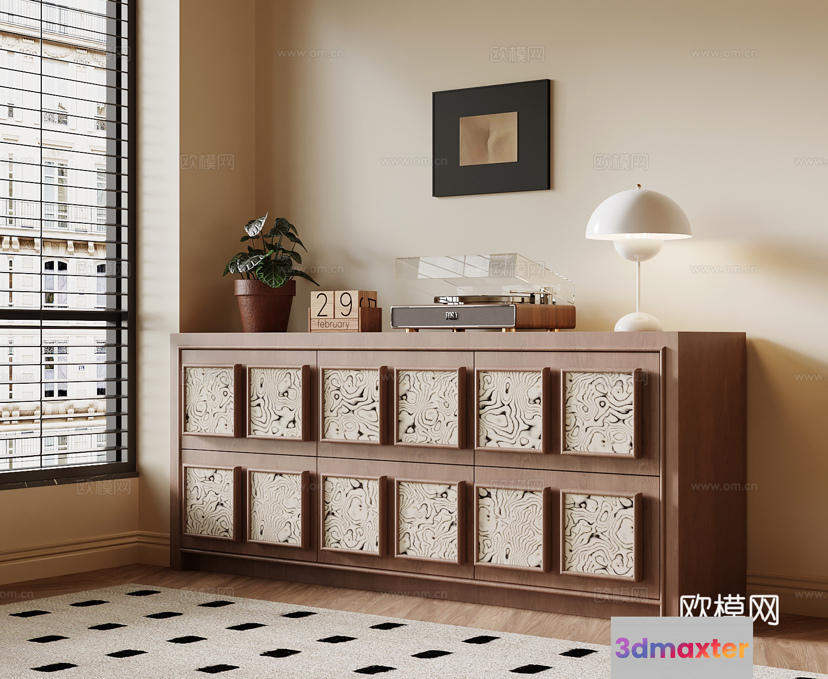 Modern Living Room 3D Model - 4272 - VRAY Render