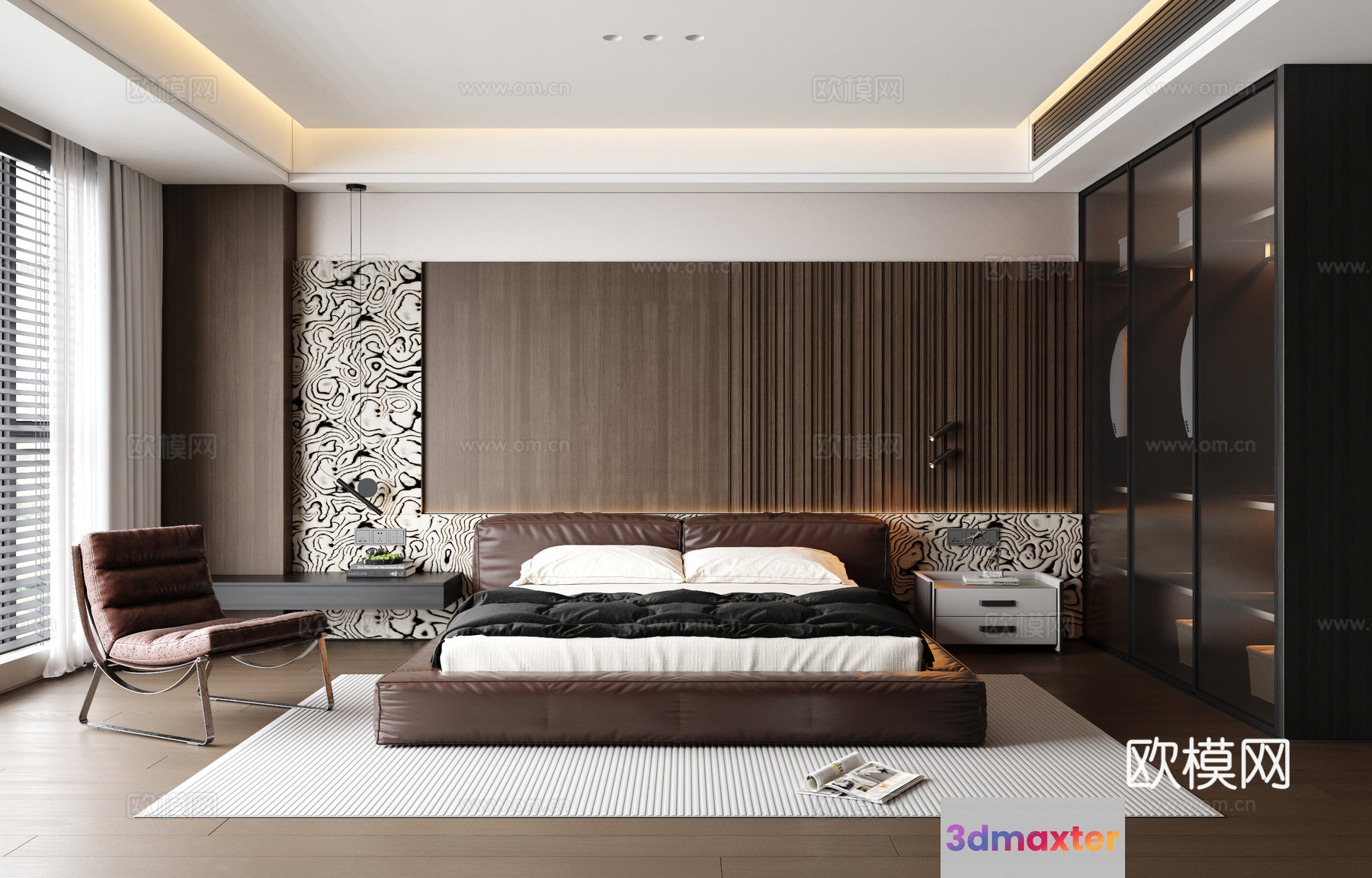 Modern Bedroom 3D Model - 2883 - VRAY Render