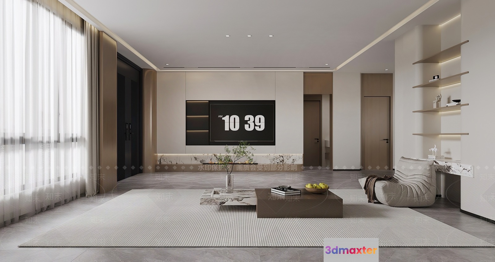 Modern Living Room 3D Model - 20429 - VRAY Render