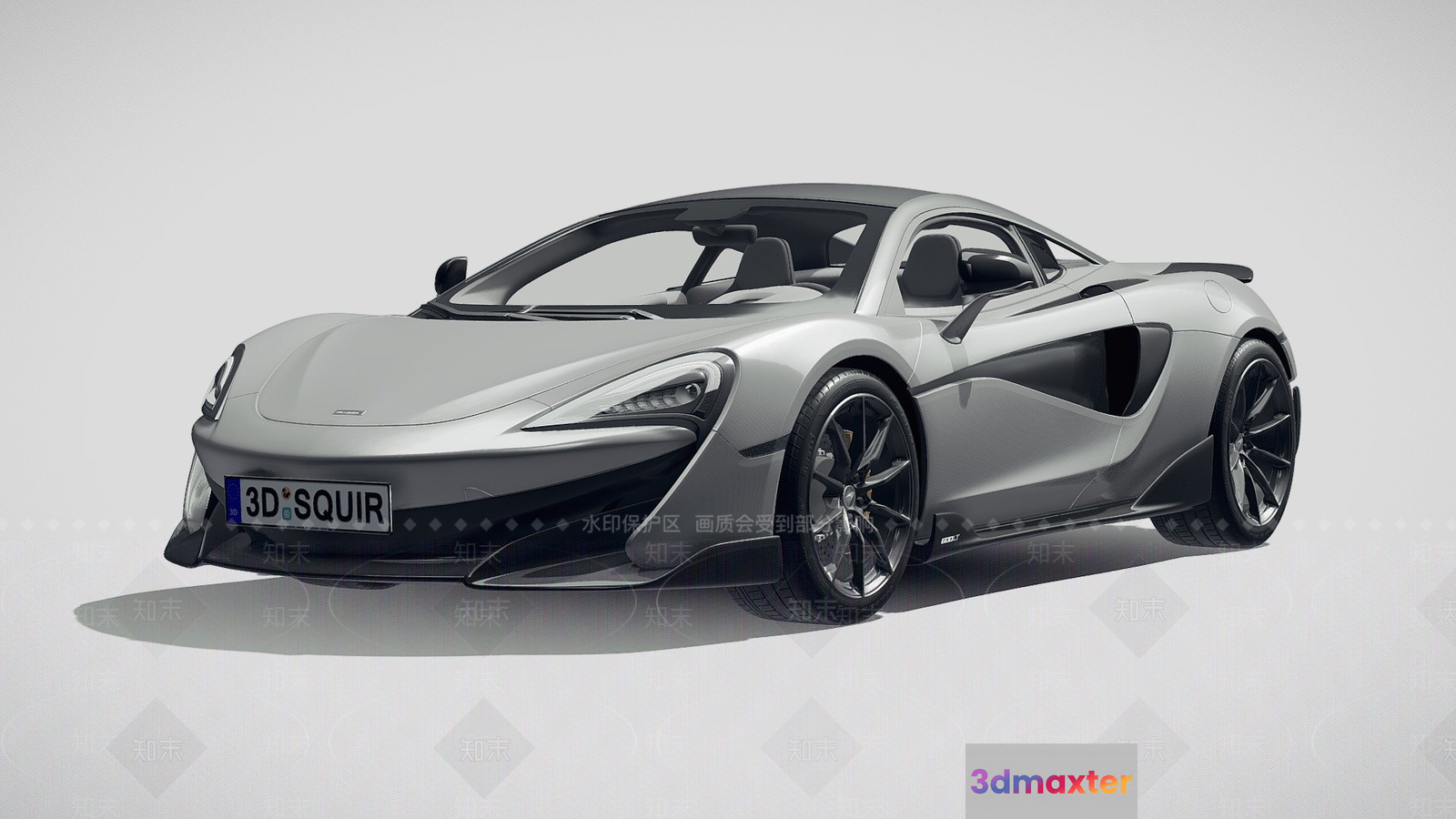 A Sleek Silver Sports Car 3D Model - 4348 - VRAY Render
