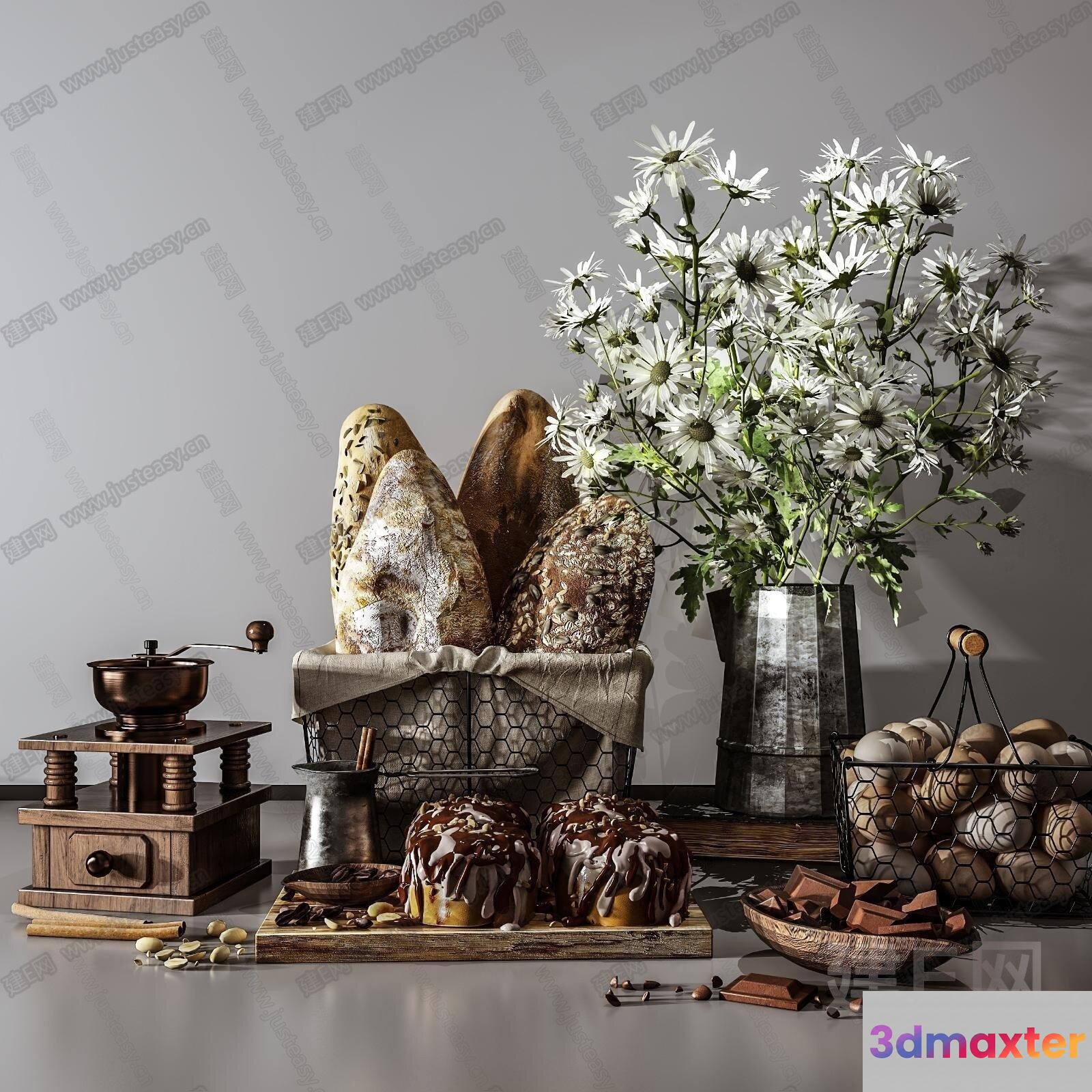 A Still Life Arrangement 3D Model - 13791 - VRAY Render