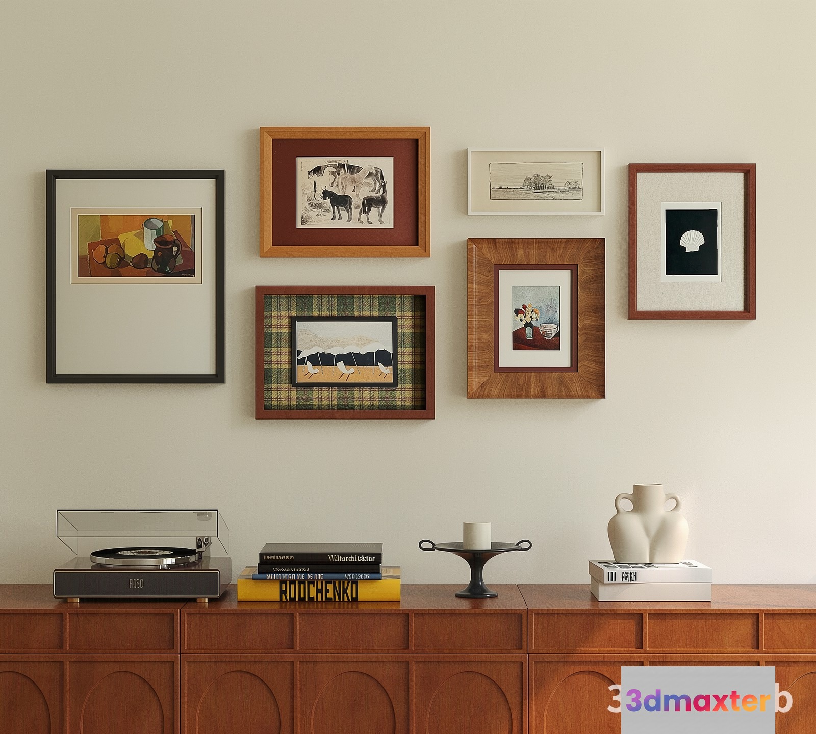 Mid-Century Modern Art Gallery 3D Model - 19965 - VRAY Render