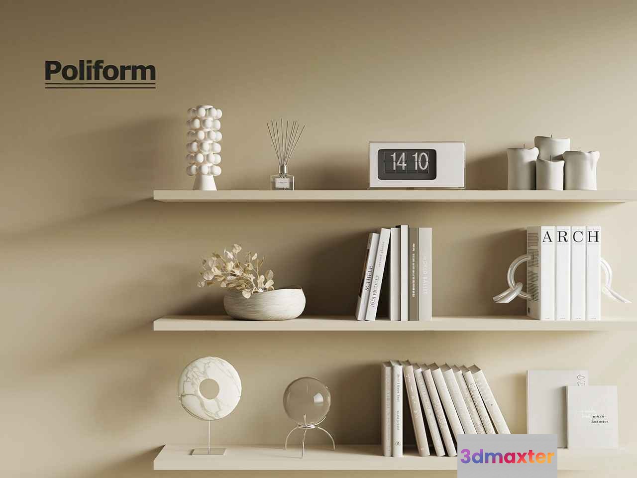 White Minimalist Decor 3D Model - 18350 - VRAY Render