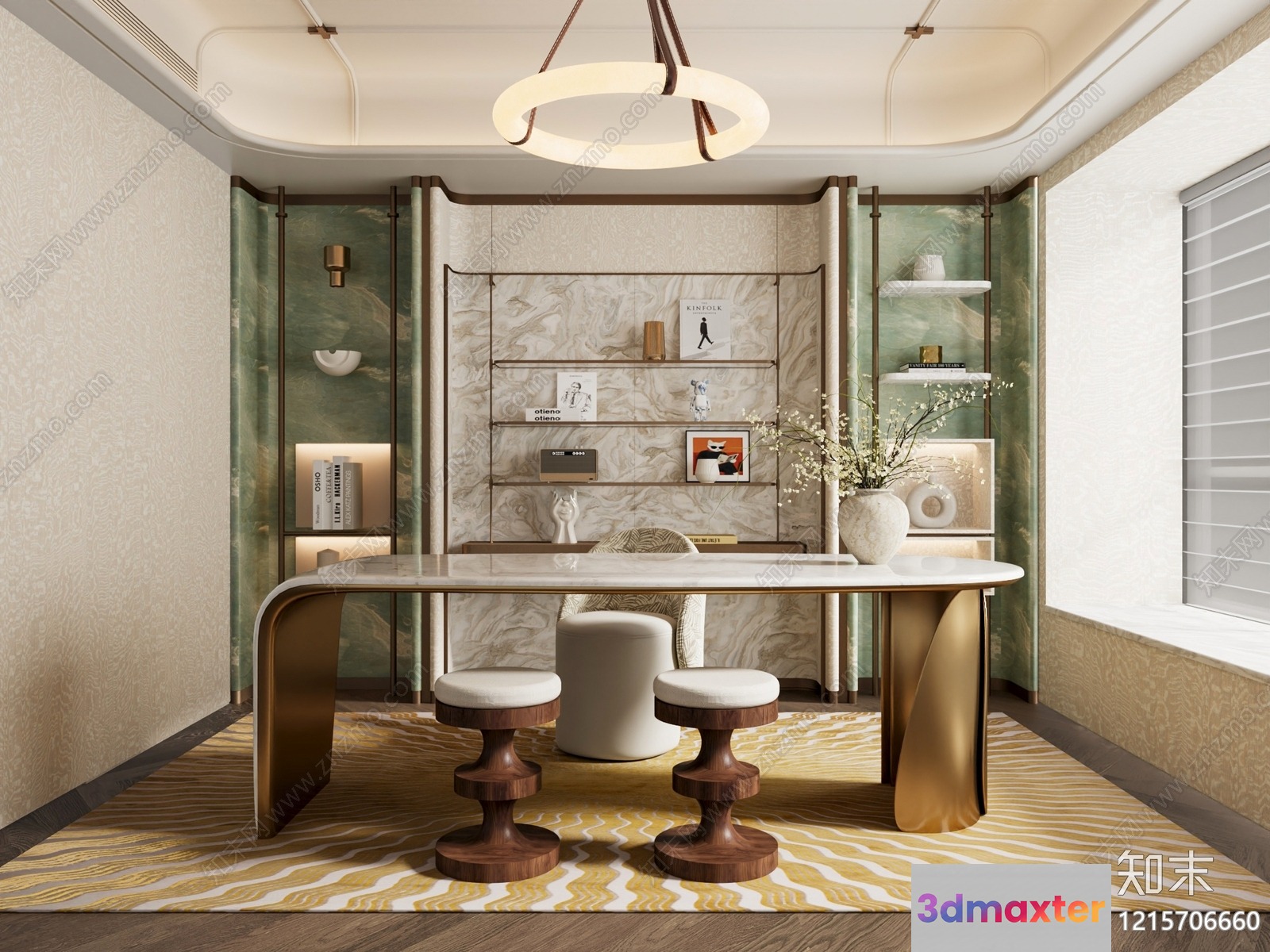 Modern Home Office 3D Model - 11281 - VRAY Render