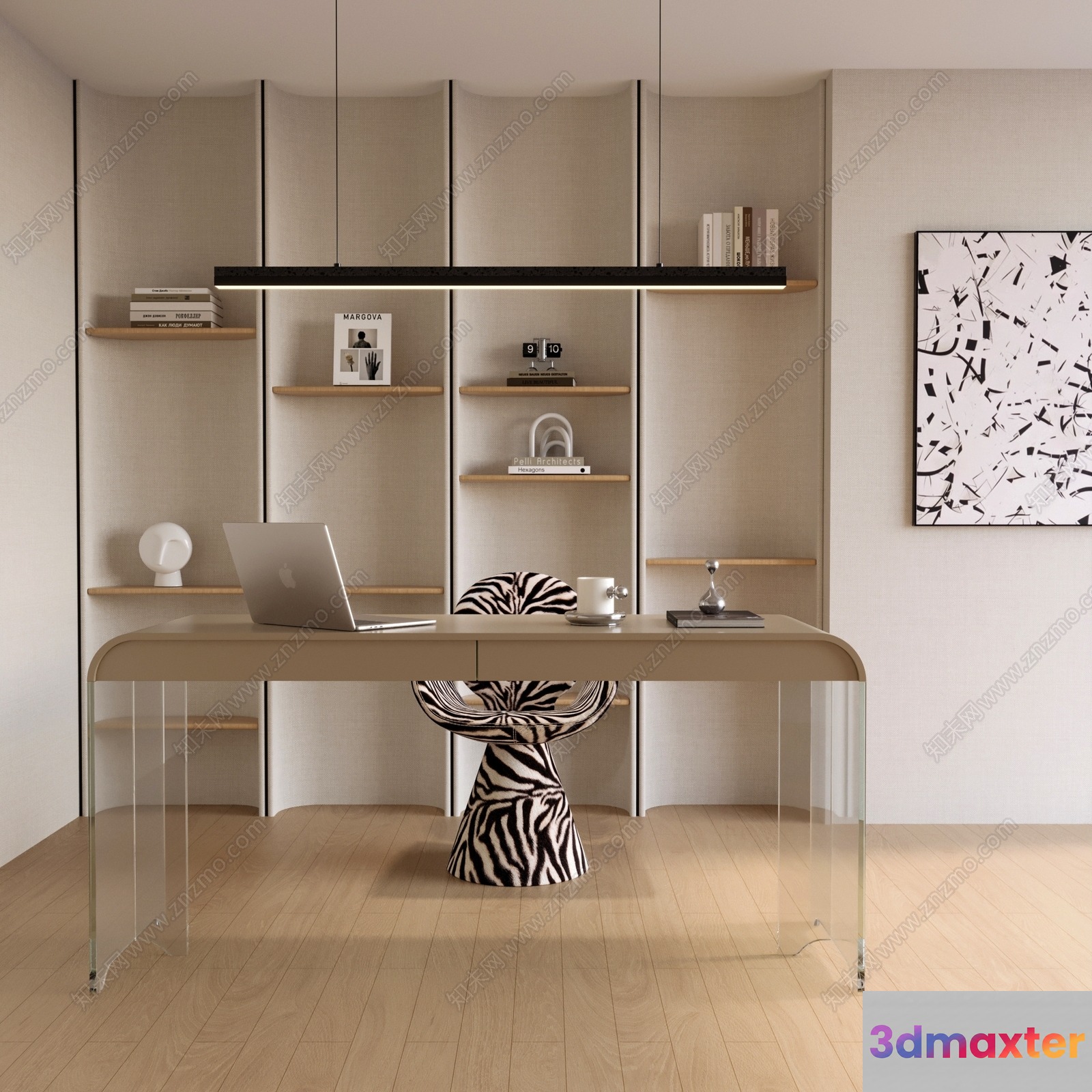 Modern Office Space 3D Model - 16195 - VRAY Render
