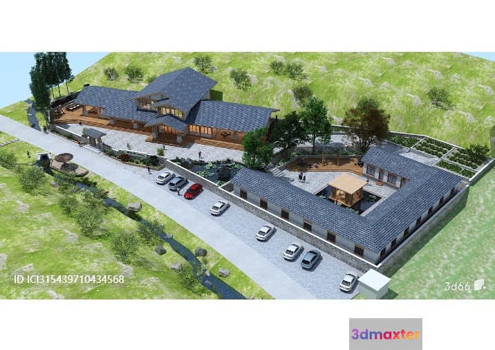 A 3D Rendering Of A Large House 3D Model - 2245 - VRAY Render