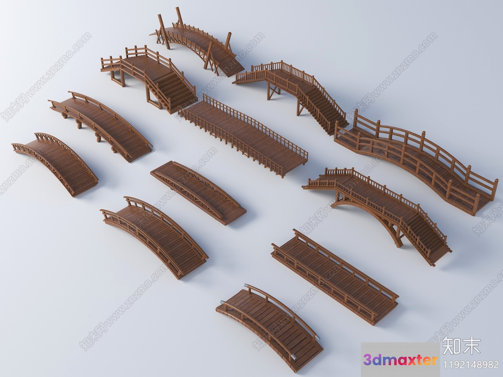 Small Wooden Bridges 3D Model - 17896 - VRAY Render