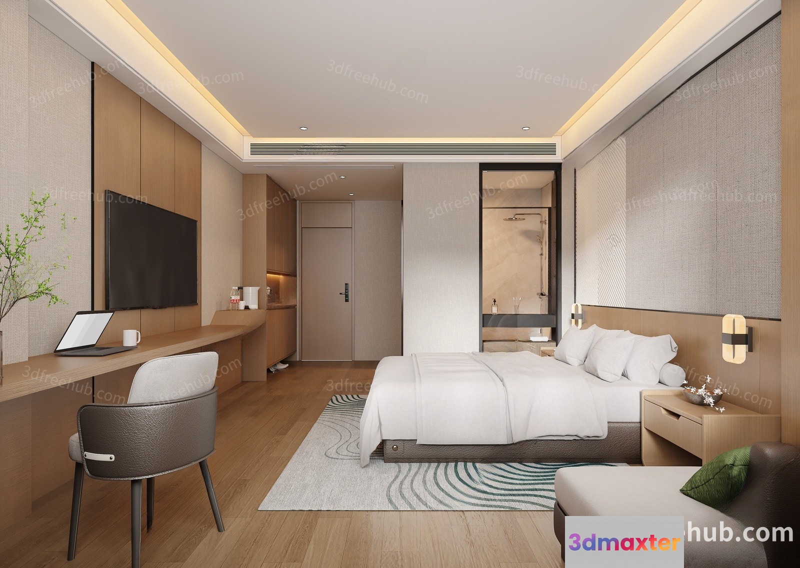 Cozy Bedroom 3D Model - 19872 - VRAY Render